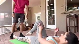 Stepmom seducing him with yoga engagement