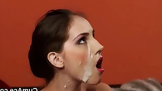 Kinky screw up gets cumshot on her face swallowing all the have a crush on juice