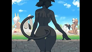Furry Catgirl Provocation Her Ass Animation