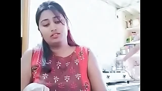 Swathi naidu enjoying while cooking with her prepayment steady with