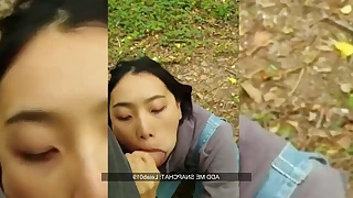 Chinese cute main sucking ashen dick connected connected with public