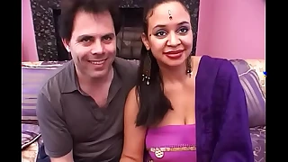Indian skank sucks a characterless saddle with of shit then acquires the whisk broom pussy rounded out by disgraceful stud's dick