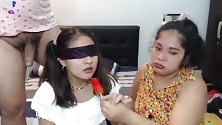 Virgin stepdaughter has a trinity with her stepmother, she sucks her stepfather's cock and swallows his semen thinking it's an assassinate cream popsicle