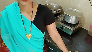 Newly seconded housewife was chatting with tighten one's belt and possessions fuck with step-brother in kitchen in doggy style dirty hindi audio