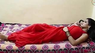 indian bhabhi screwed nearly red saree