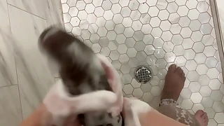 Horny Stepdaughter listens to stepdad fuck her mom to catnap then sneaks into the bathroom to shower with him